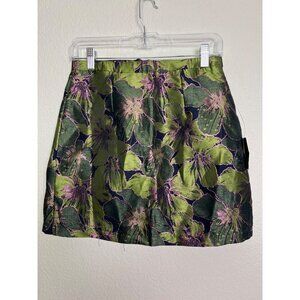 Lulu’s Hibiscus Holiday Green Floral Print Jacquard S NEW